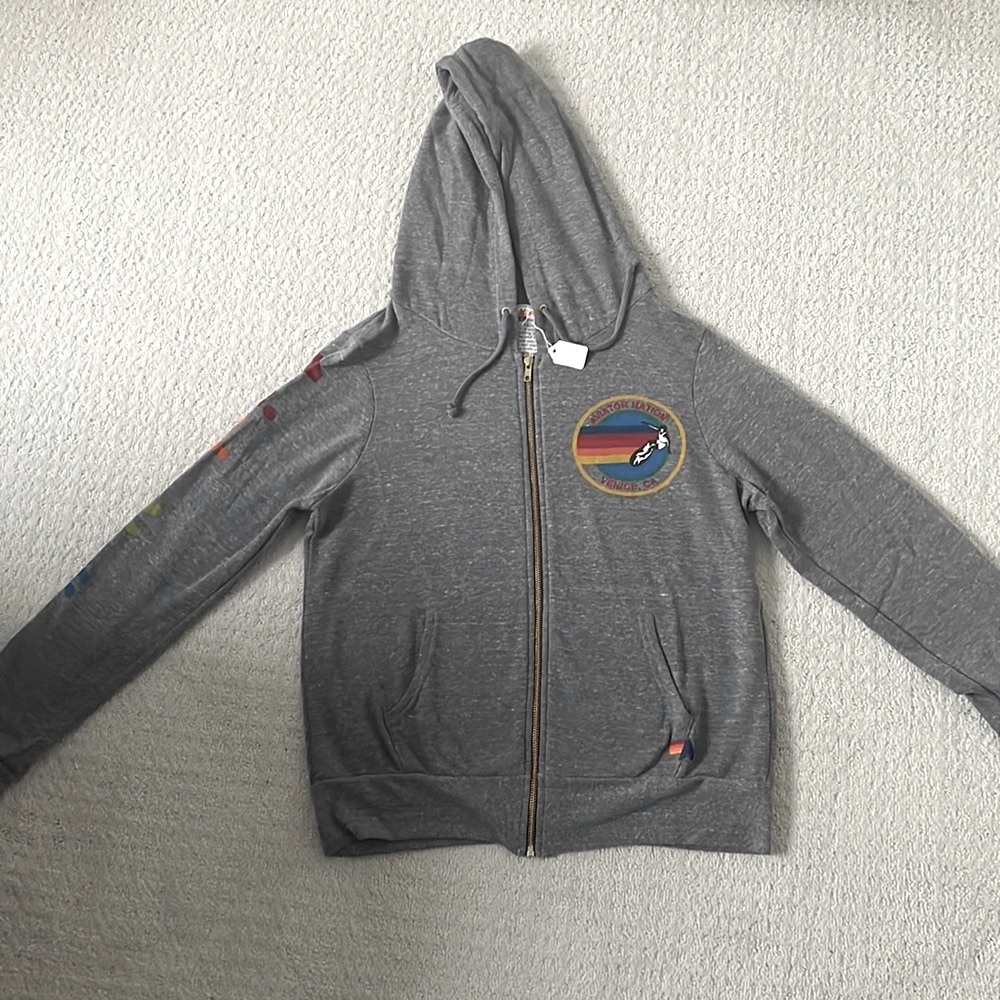 NWT Aviator Nation Grey Hoodie Venice Size Medium